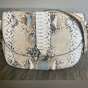 Justfab Python Print Shoulder Bag Size Small-EUC